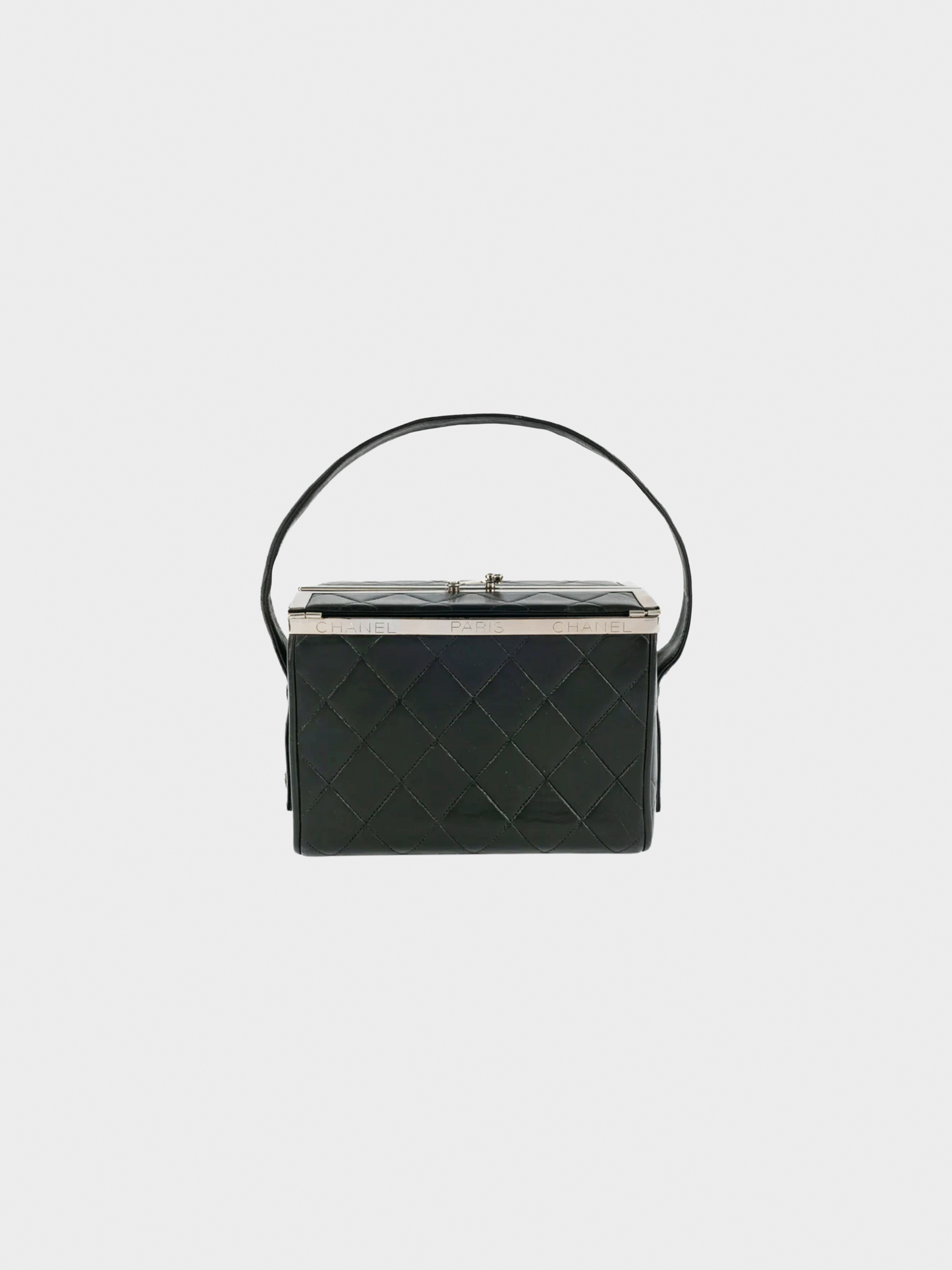 Chanel Fall 1996-1997 Black Leather Box Bag