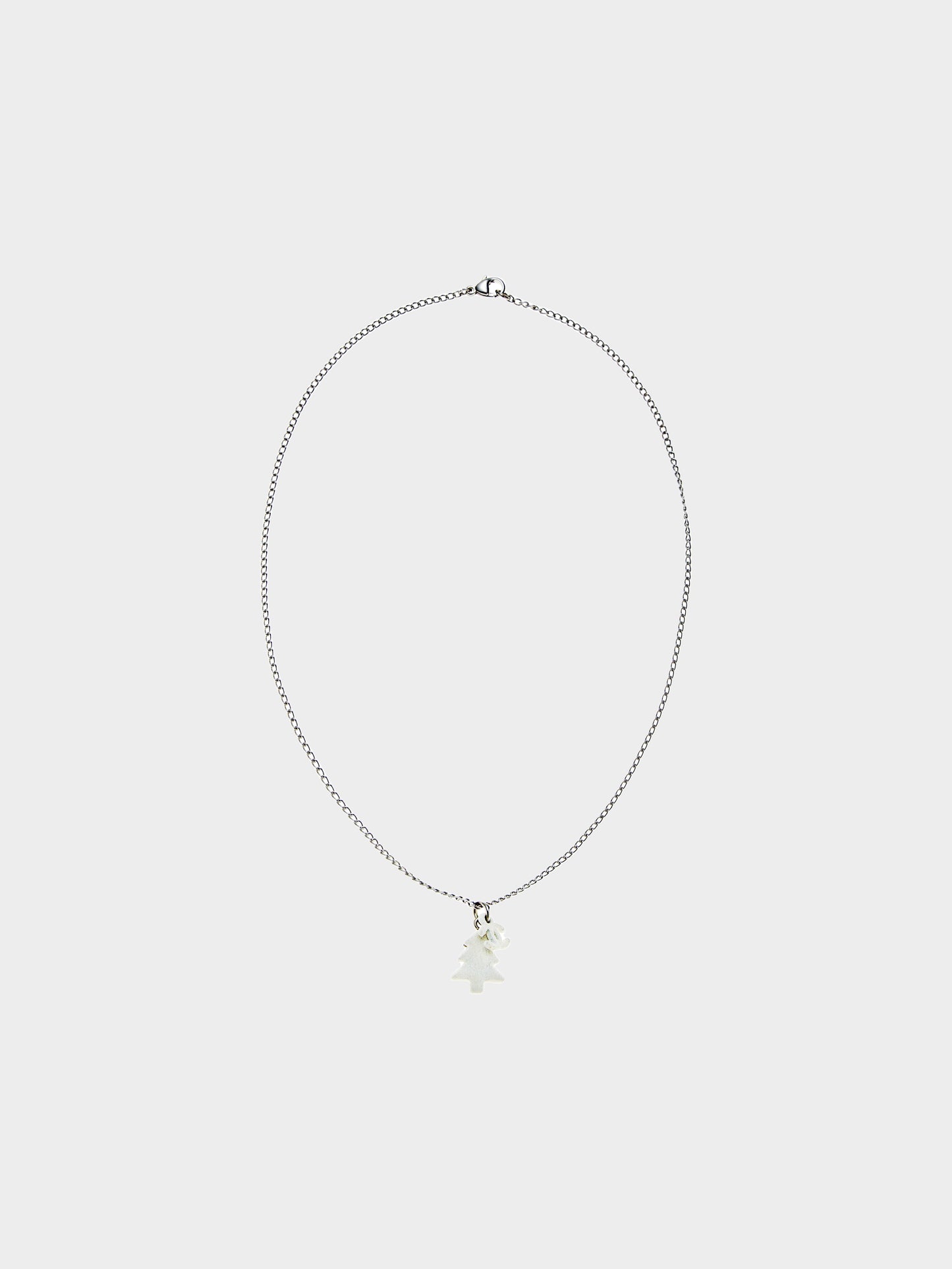 Chanel FW 2003 Silver & White Frosted Christmas Tree Necklace