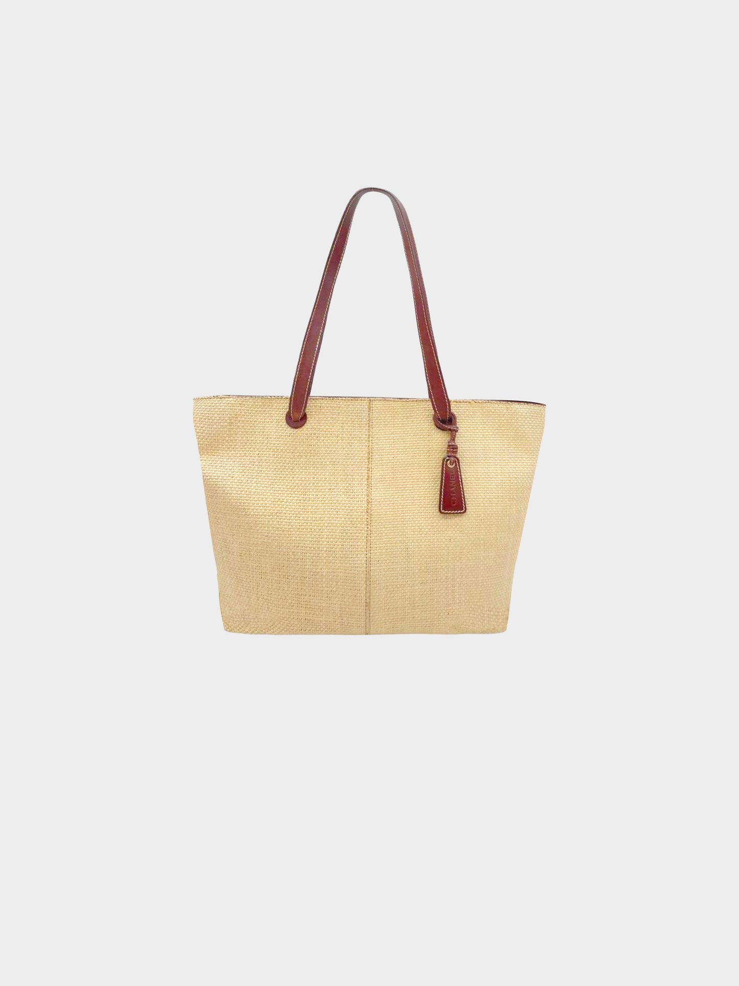 Chanel 1999 Raffia Logo Tote