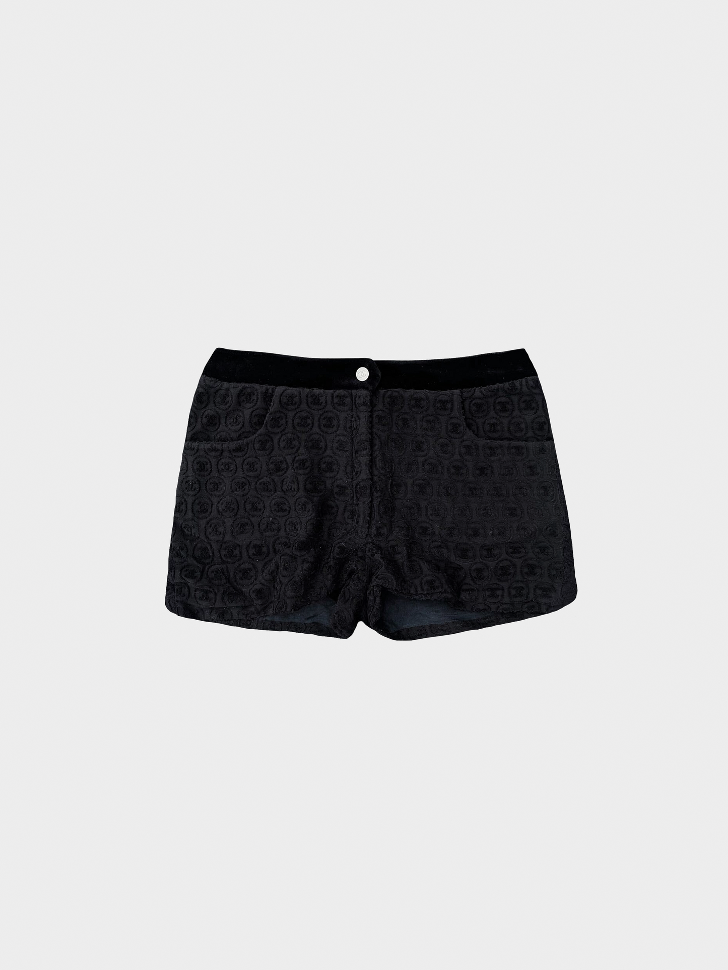 Chanel 2000s Black CC Logo Shorts