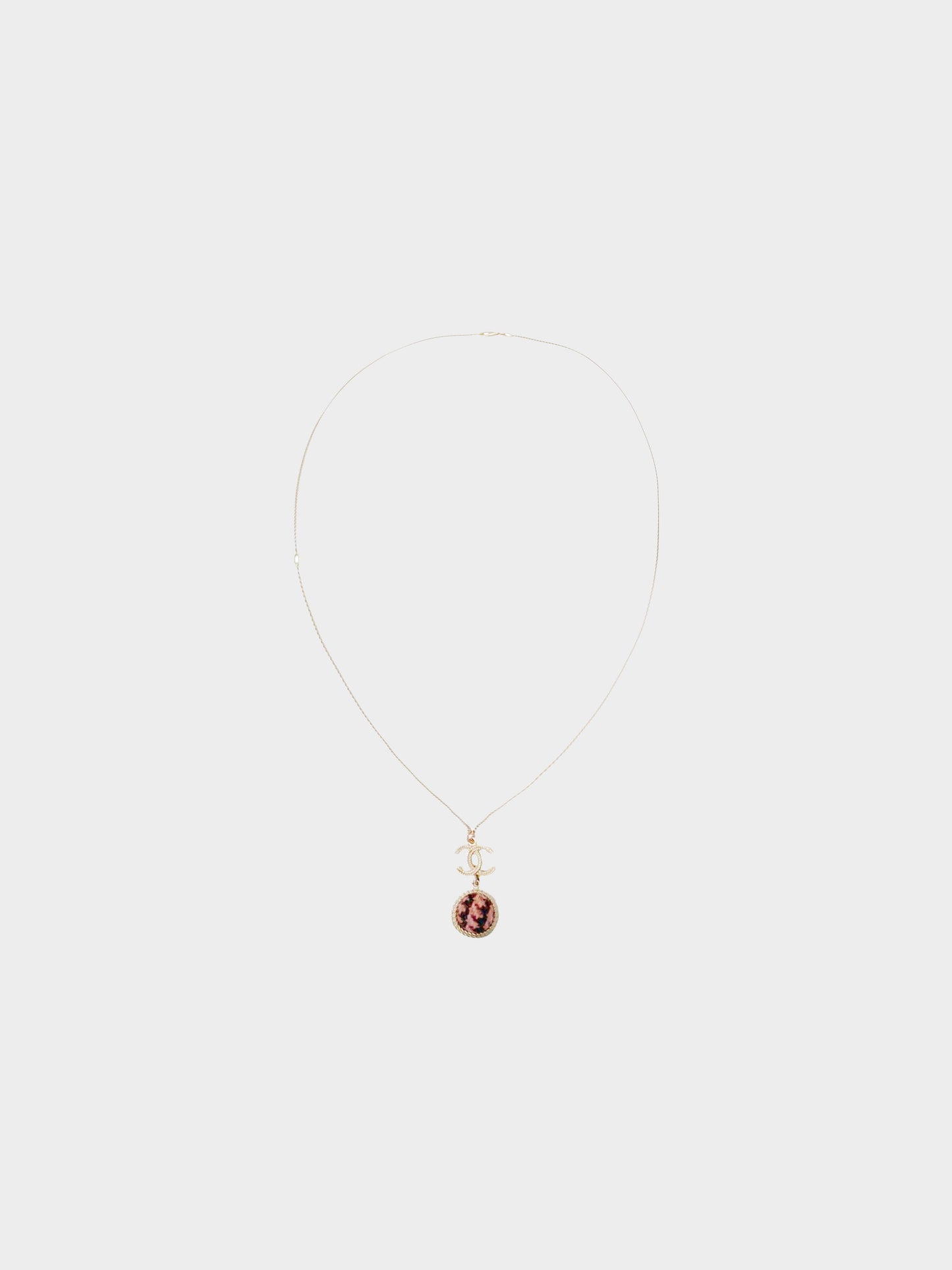 Chanel 2013 Tweed Pendant Necklace