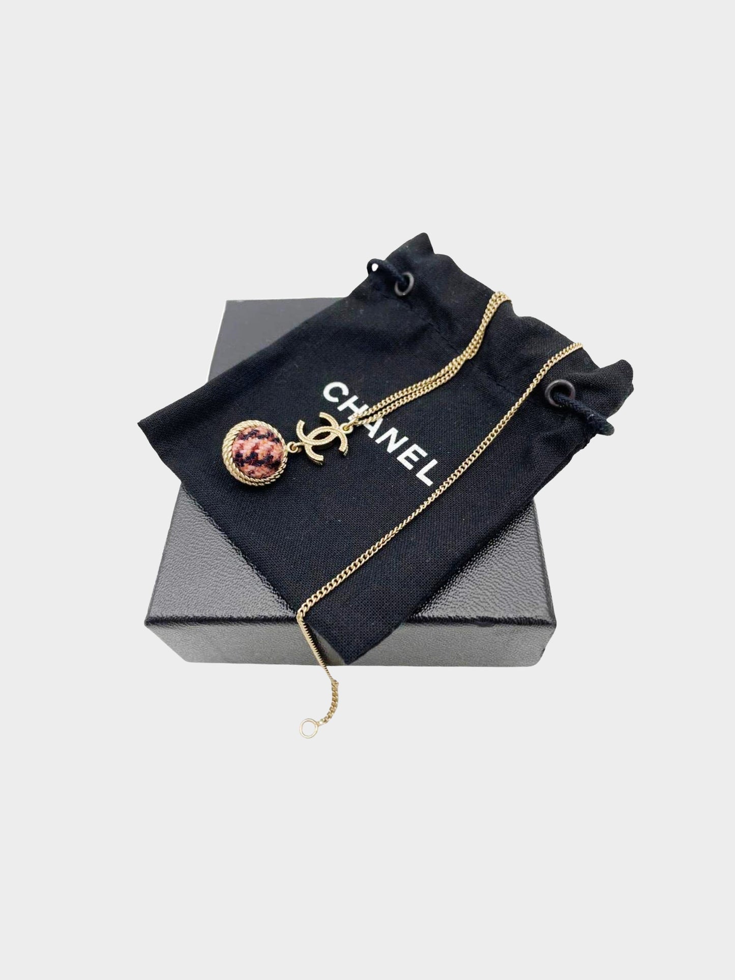 Chanel 2013 Tweed Pendant Necklace