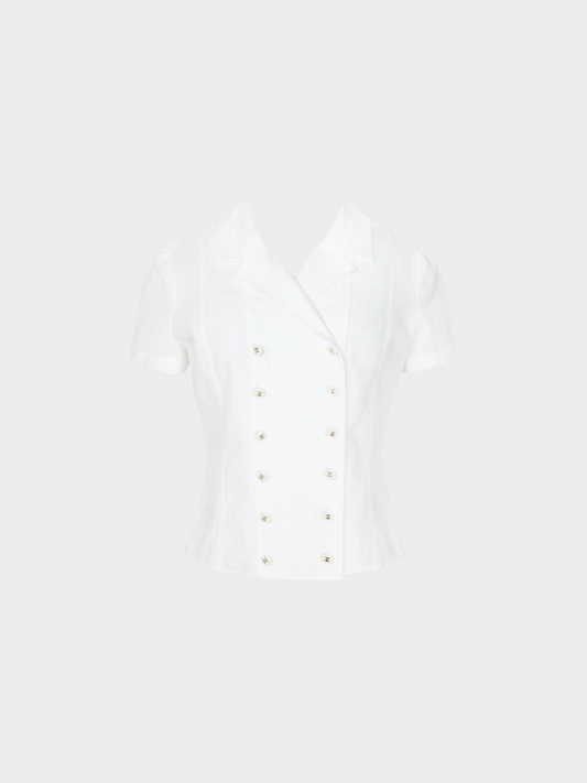 Chanel SS 1995 White Short Sleeve Jacket