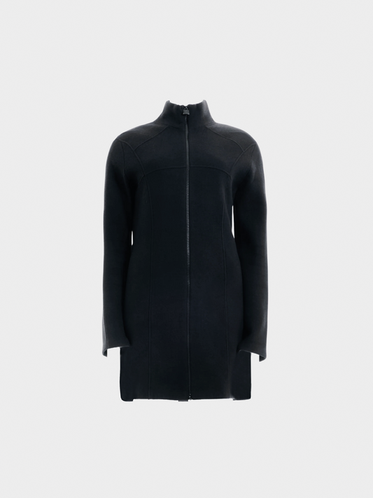 Chanel Sports 2000s Black Pile Zipper Dress