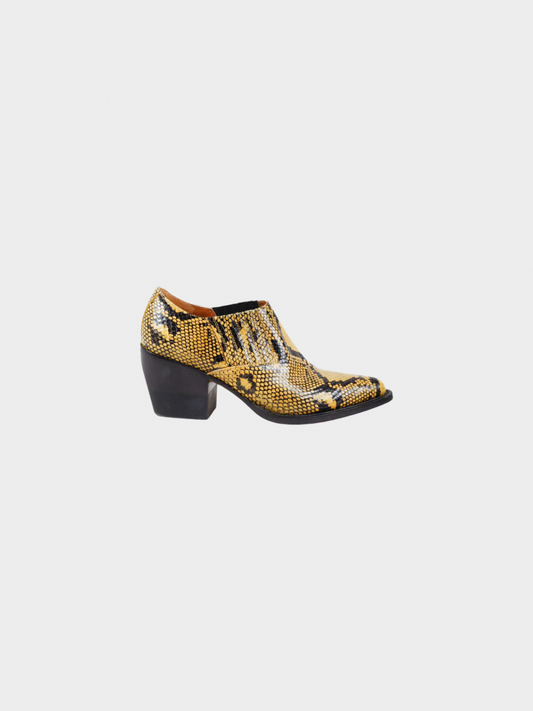 Chloé 2010s Yellow Rylee Short Python Boots
