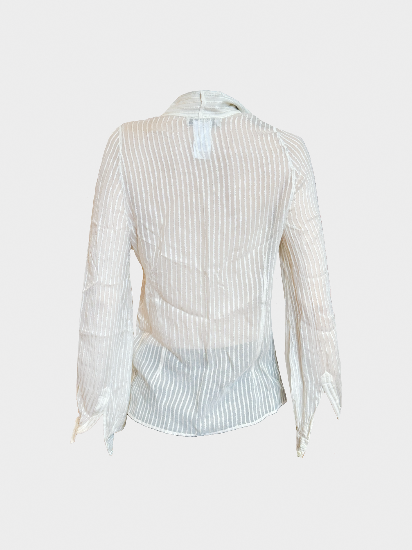 Chloe 2000s Creamy Beige Pinstripe Button Down Top