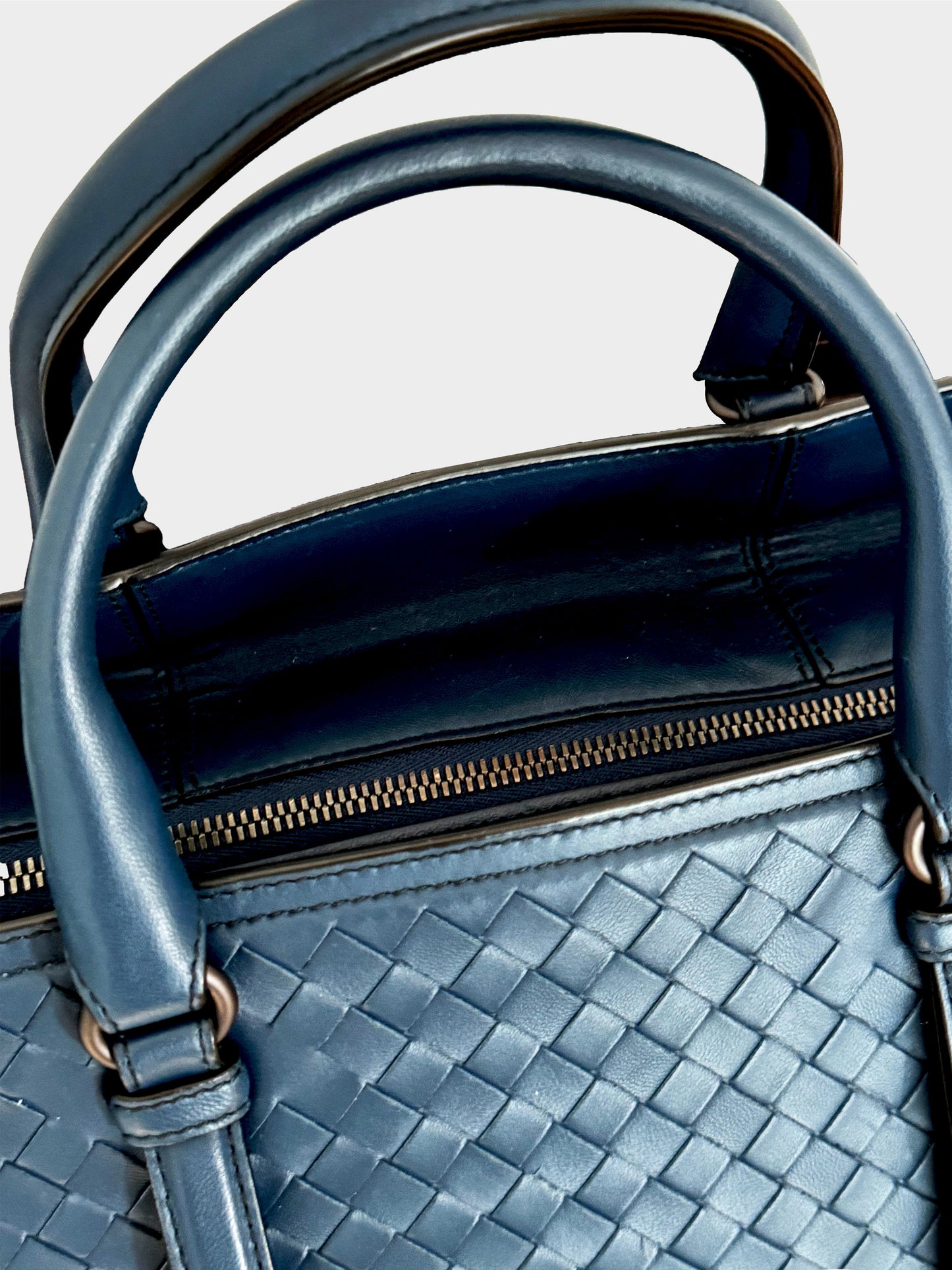 Bottega Veneta 2015 Blue Monaco Intrecciato Bag