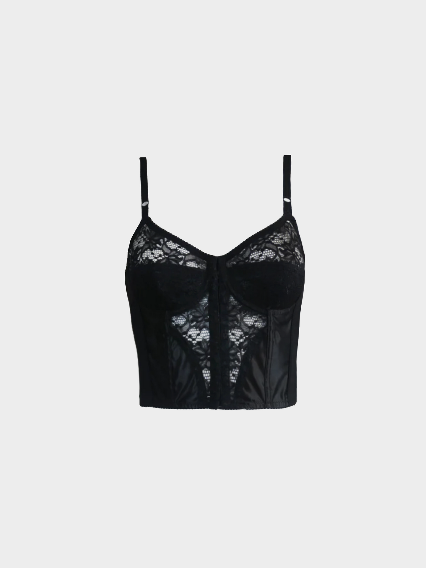 Dolce and Gabbana 2000s Black Lace Cropped Corset Top