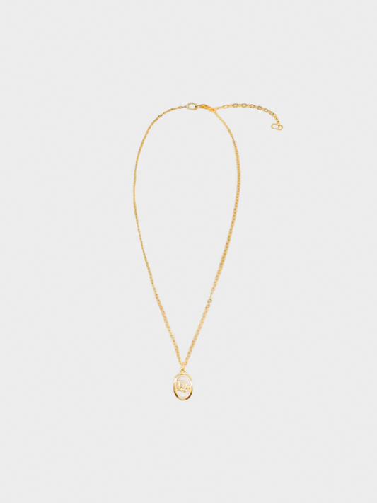 Christian Dior 2000s Gold Logo Necklace