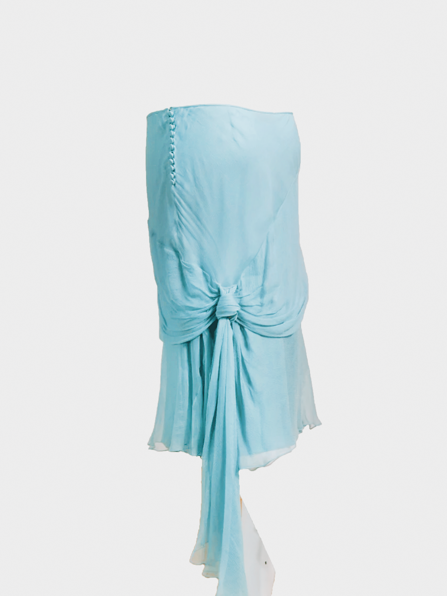 Christian Dior SS 2005 Blue Silk Asymmetrical Midi Skirt
