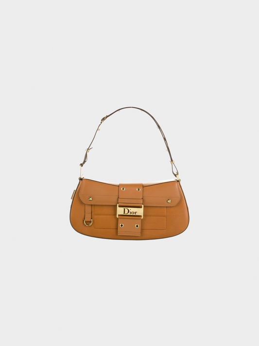 Christian Dior by John Galliano SS 2002 Brown Columbus Street Chic Shoulder Bag
