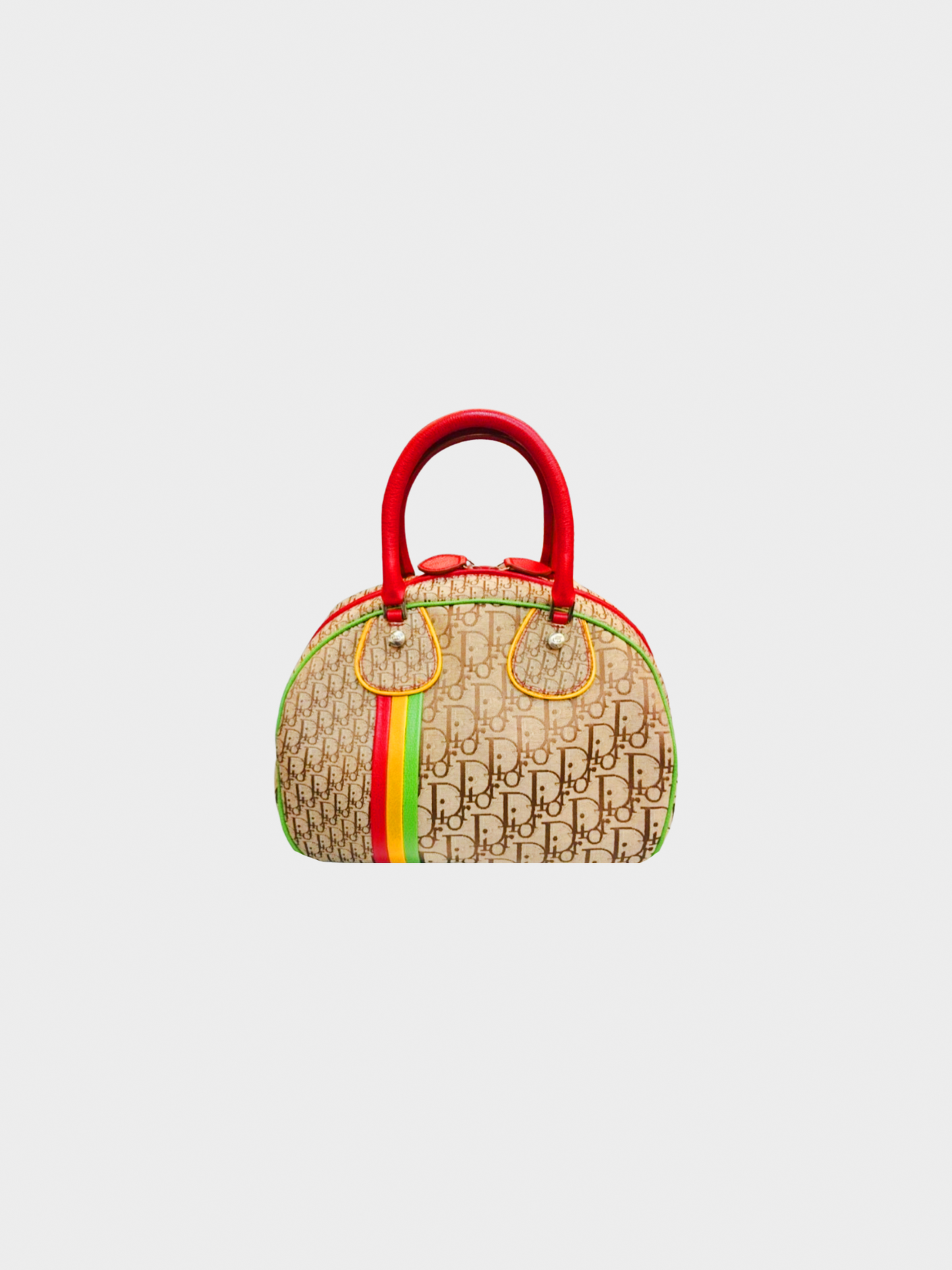 Christian Dior 2004 Beige Rasta Bowling Bag