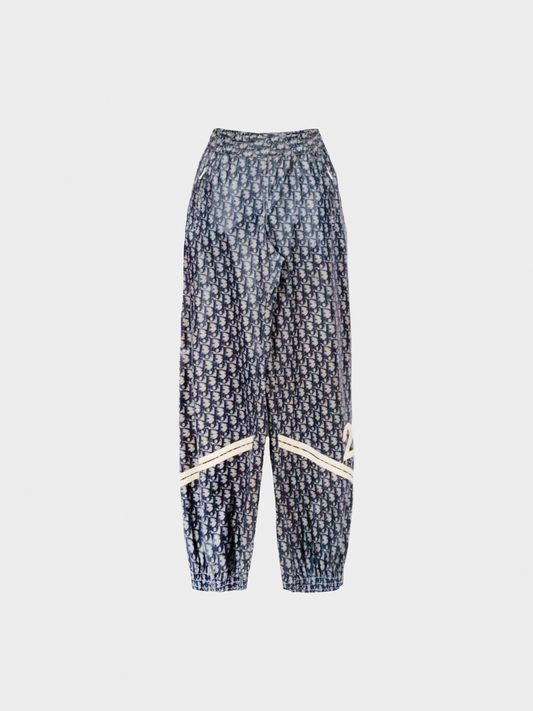 Christian Dior SS 2002 Blue Monogram Polyamide Trousers