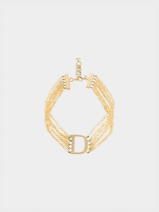Christian Dior 2000s Yellow Beaded Choker