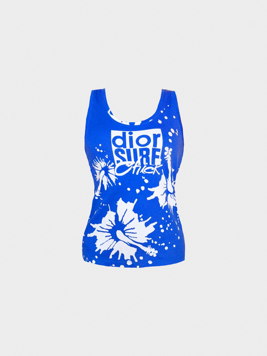 Christian Dior SS 2004 Blue Surf Print Tank Top