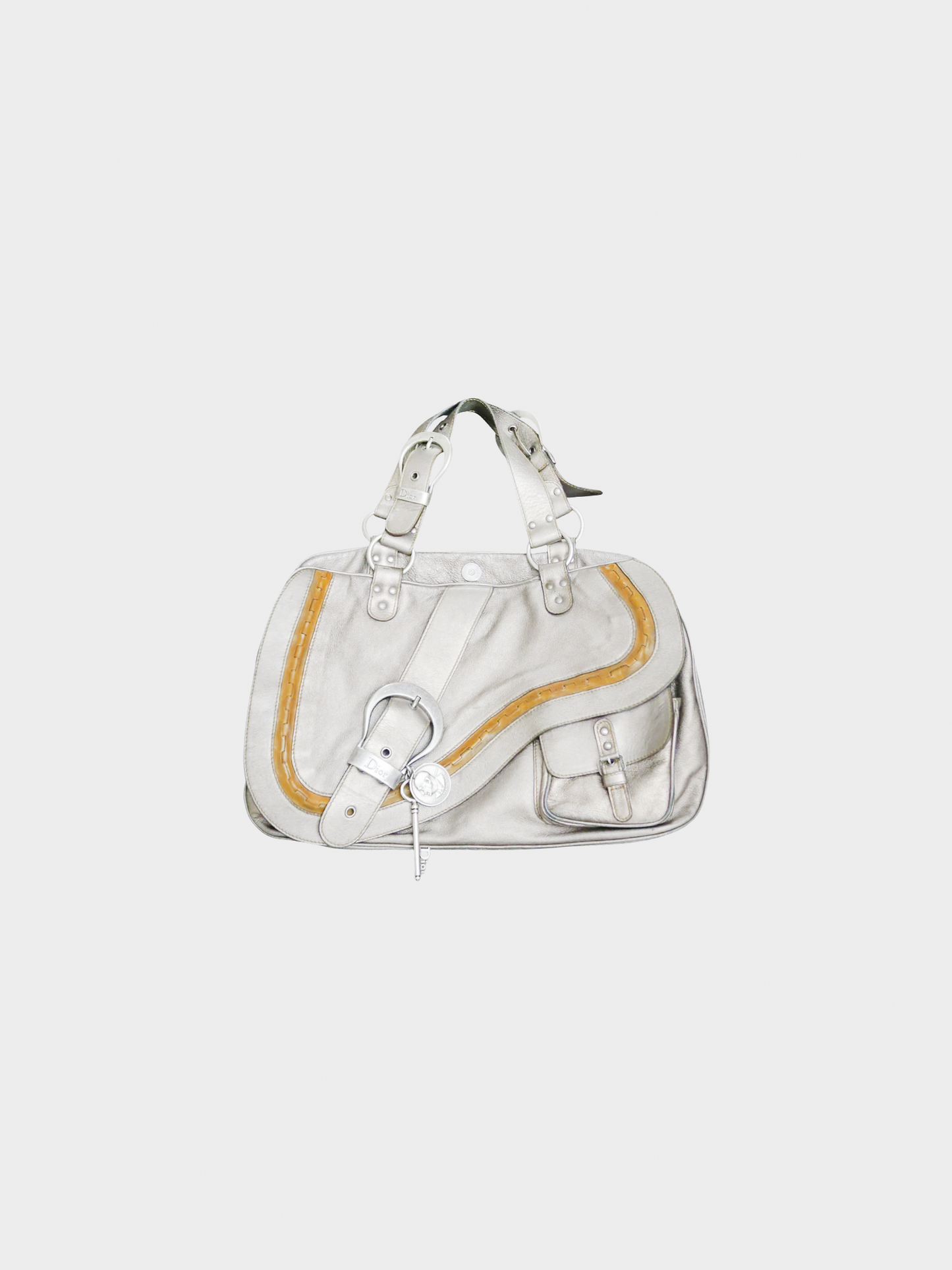 Christian Dior SS 2006 Silver Gaucho Shoulder Bag