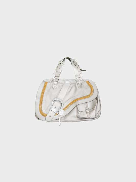 Christian Dior SS 2006 Silver Gaucho Shoulder Bag
