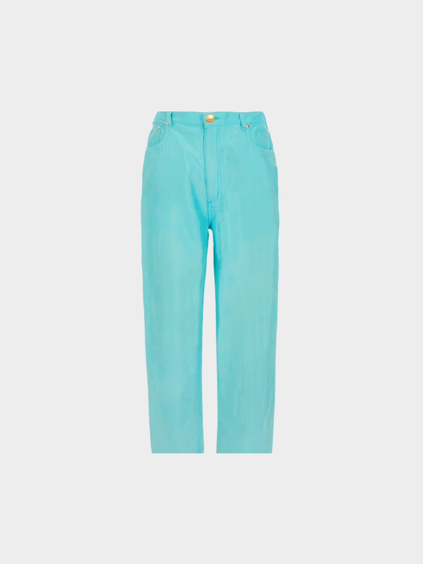 Christian Dior 1980s Blue Wild Silk Trousers