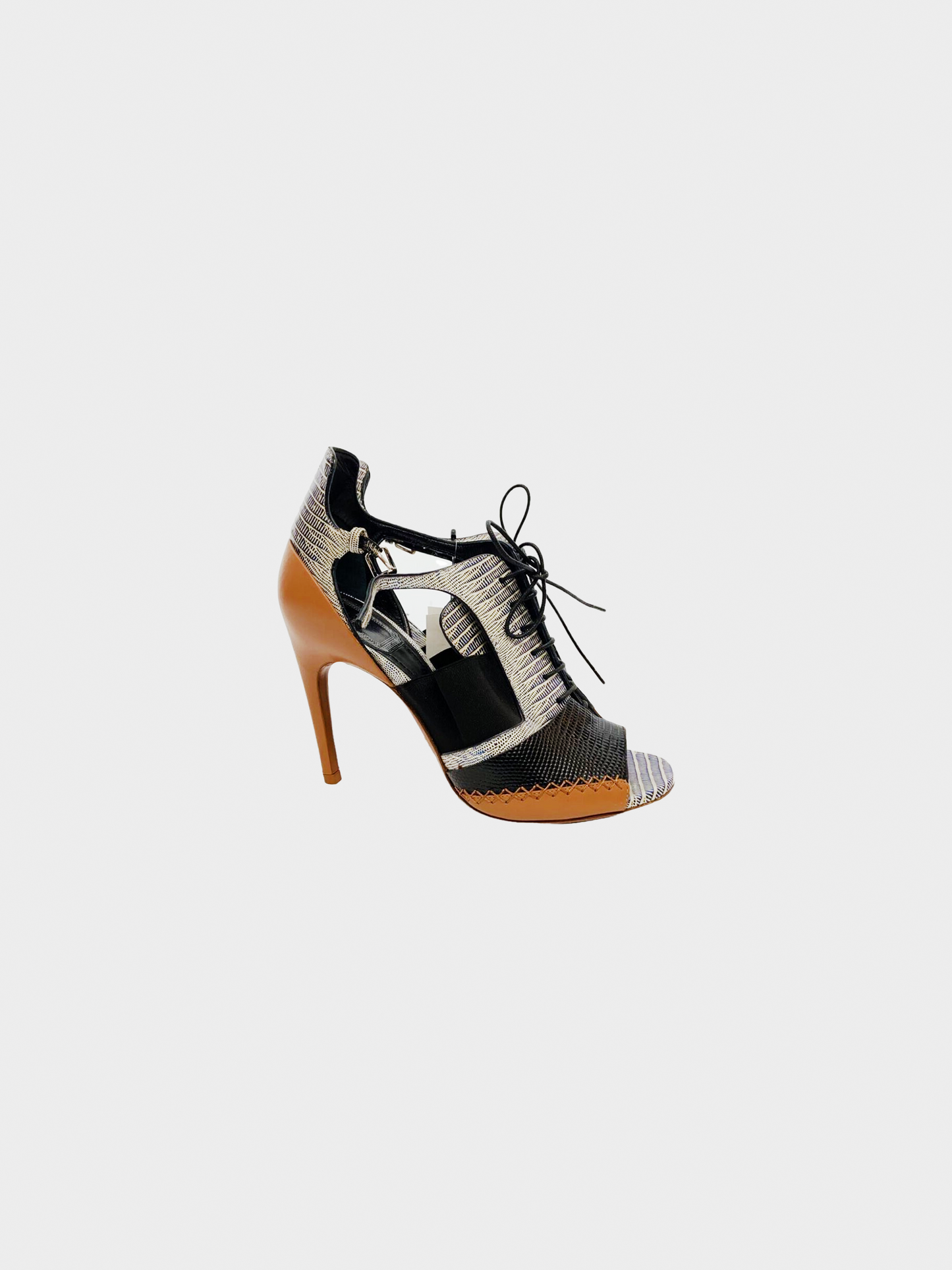 Christian Dior FW 2016 Multicoloured Reptile Embossed Lace Up Pumps