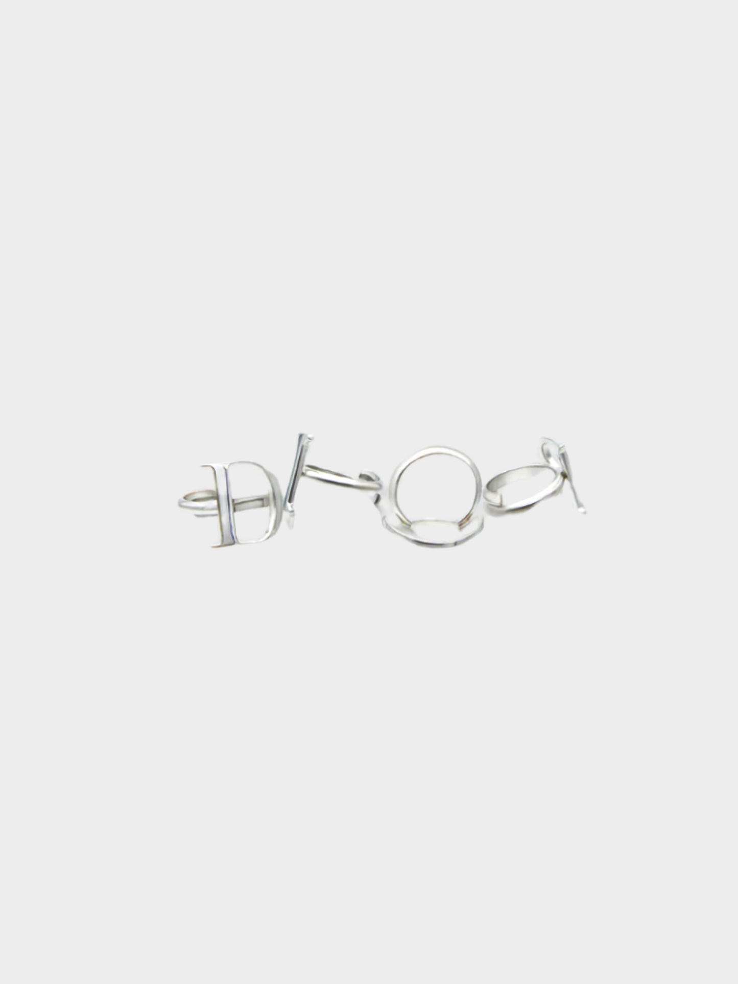 Christian Dior by John Galliano FW 2000 Silver Hardcore “DIOR” Ring Set
