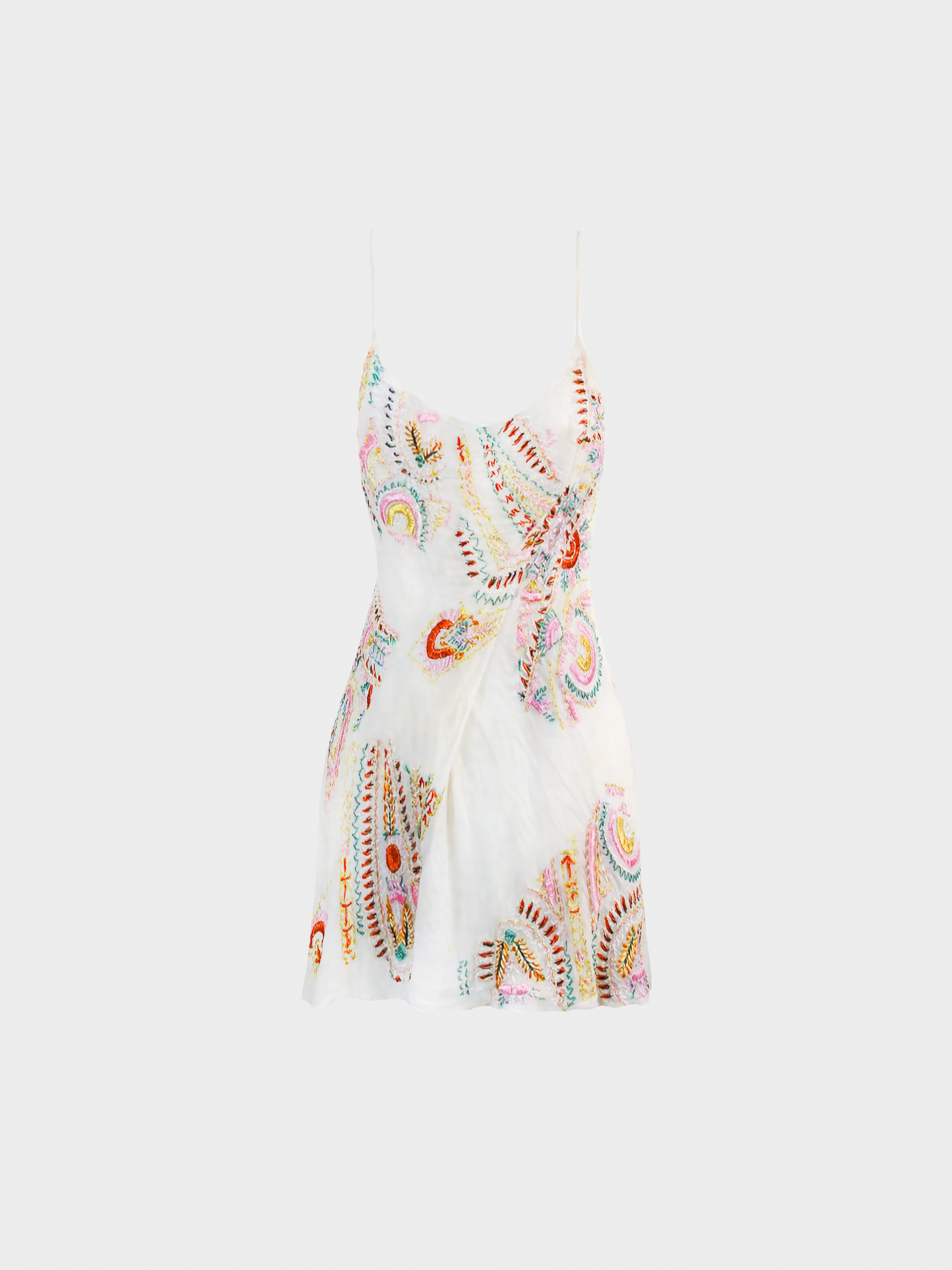Christian Dior 2000s Cream Embroidered Mini Dress
