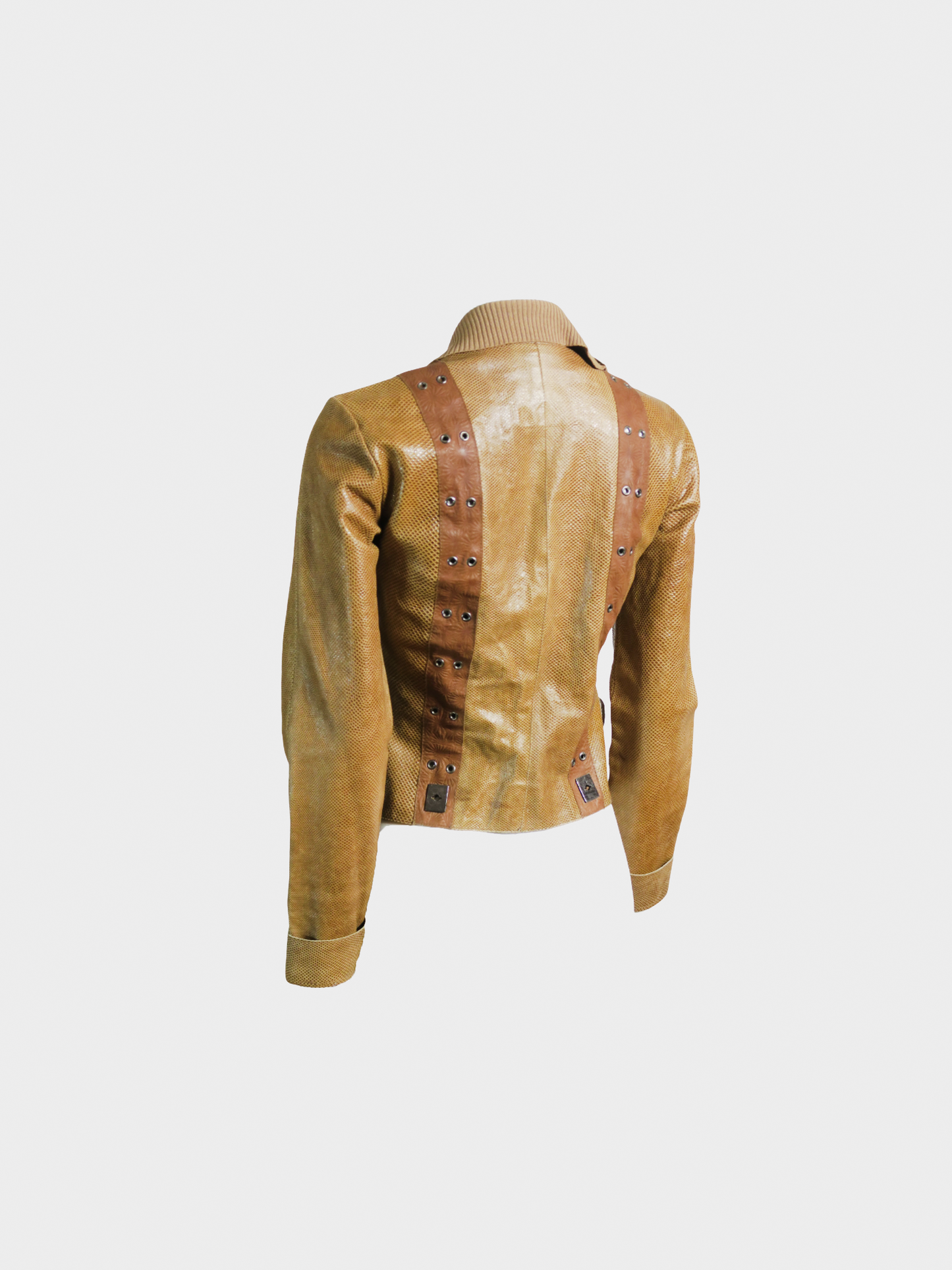 Christian Dior SS 2002 Brown Salmon Skin Leather Jacket