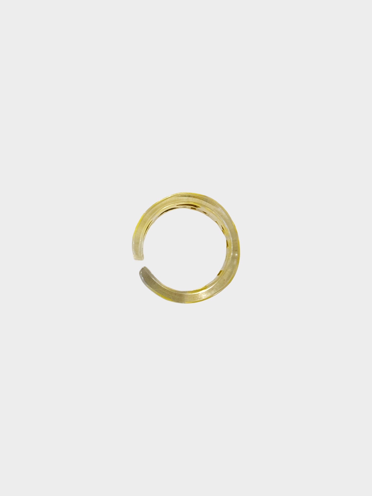 Christian Dior 2000s Yellow Heart Lucite Logo Ring