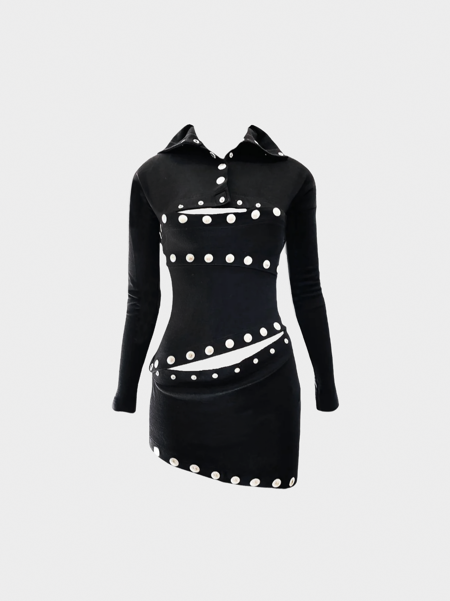 Dolce and Gabbana SS 2003 Runway Black Snap-Up Dress
