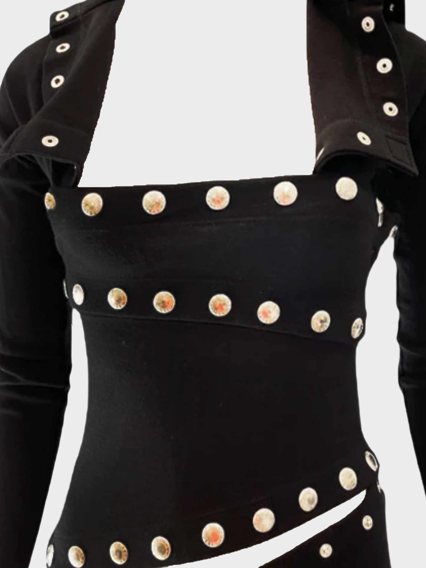 Dolce and Gabbana SS 2003 Runway Black Snap-Up Dress