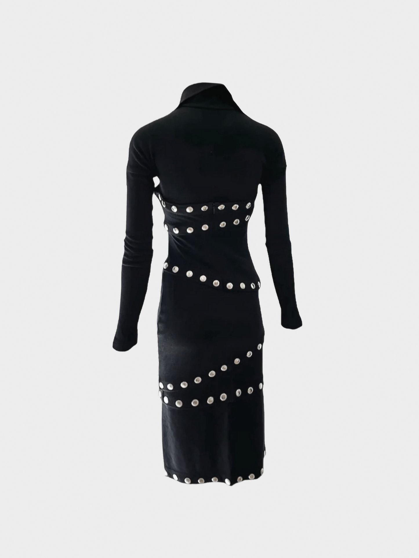 Dolce and Gabbana SS 2003 Runway Black Snap-Up Dress