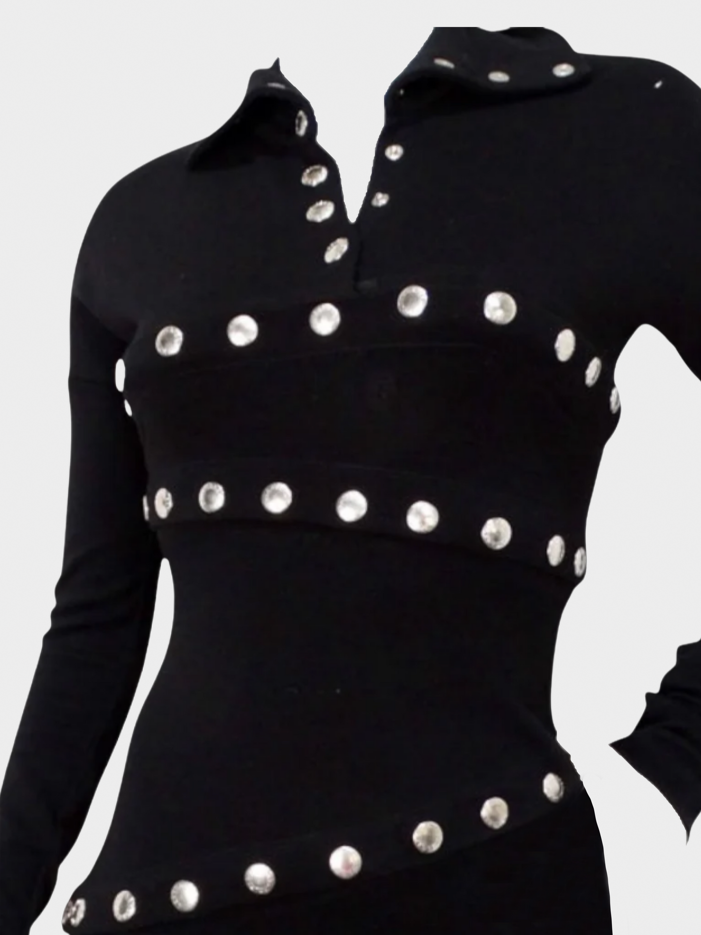 Dolce and Gabbana SS 2003 Runway Black Snap-Up Dress