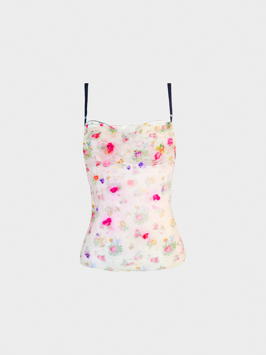Dolce and Gabbana FW 1999 Floral Applique Cami Top