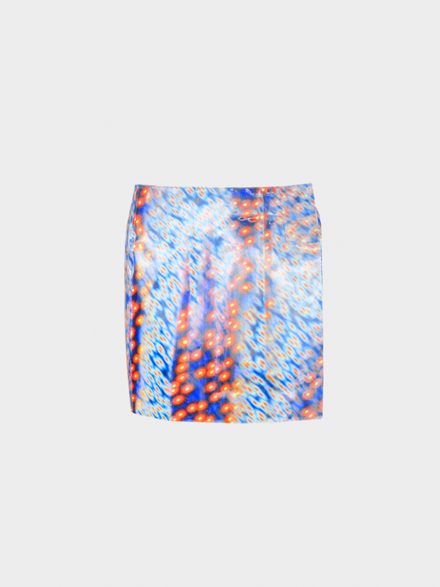 Dolce and Gabbana FW 1999 Runway Light Blue Holographic Mini Skirt