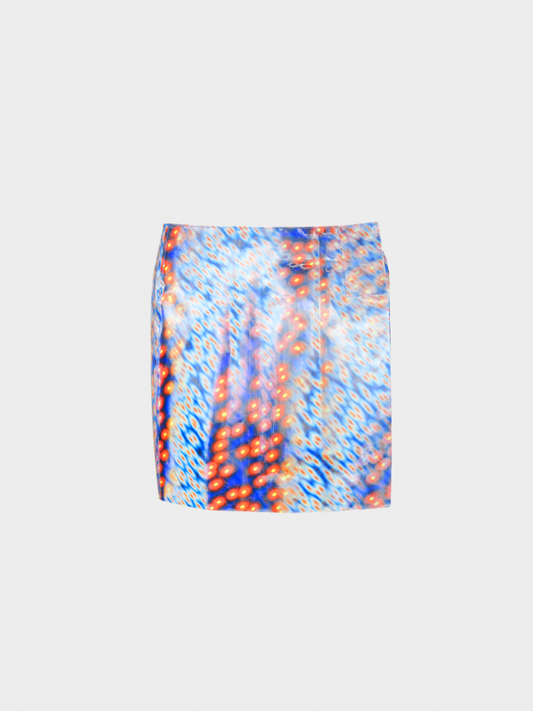 Dolce and Gabbana FW 1999 Runway Light Blue Holographic Mini Skirt