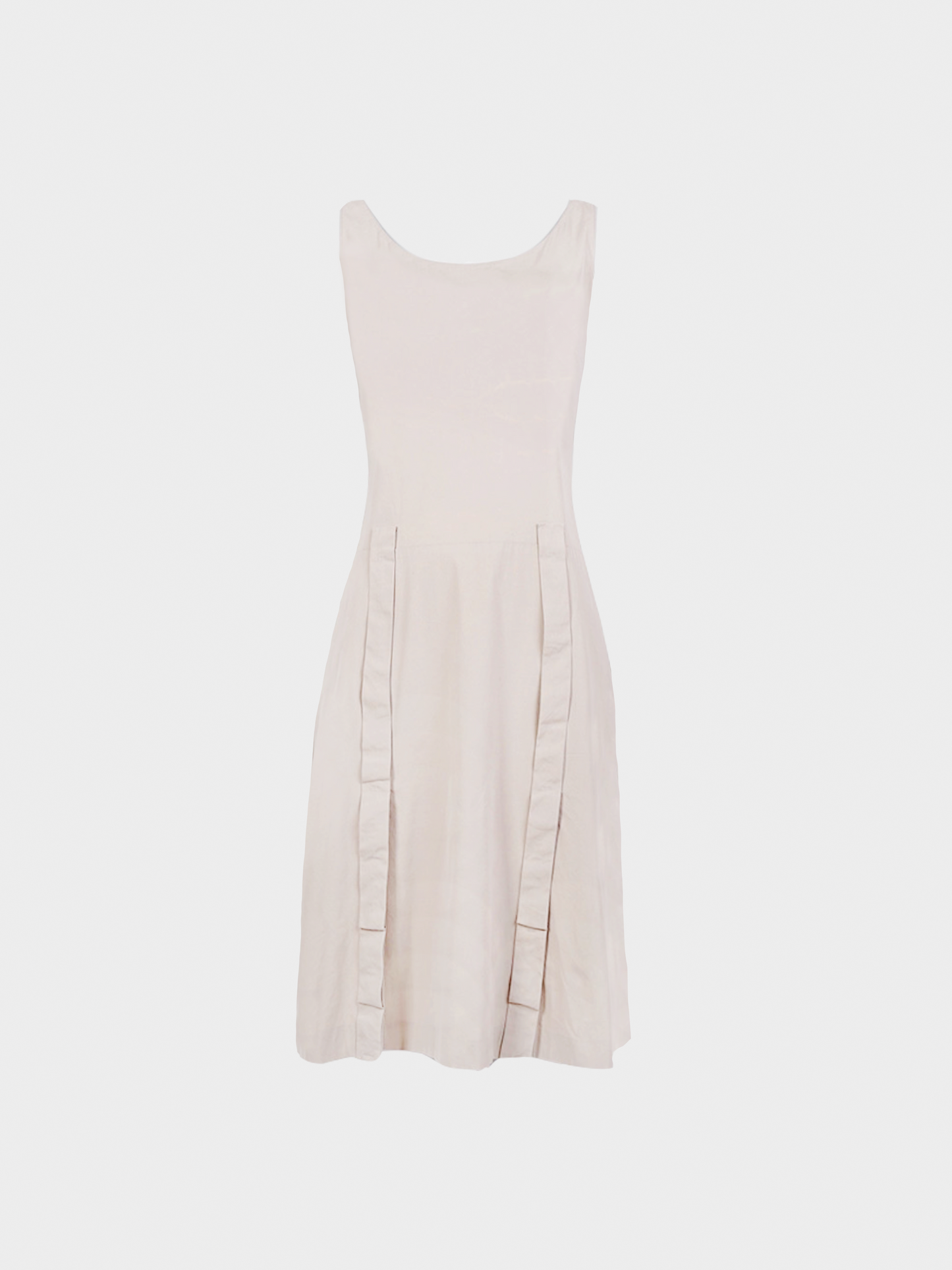 Prada SS 1999 Beige Pleated Midi Dress
