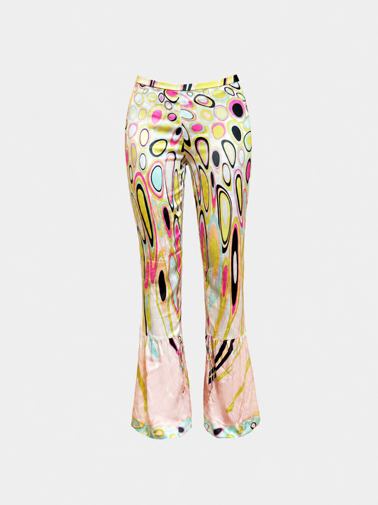 Emilio Pucci 2000s Multicoloured Graphic Flared Pants