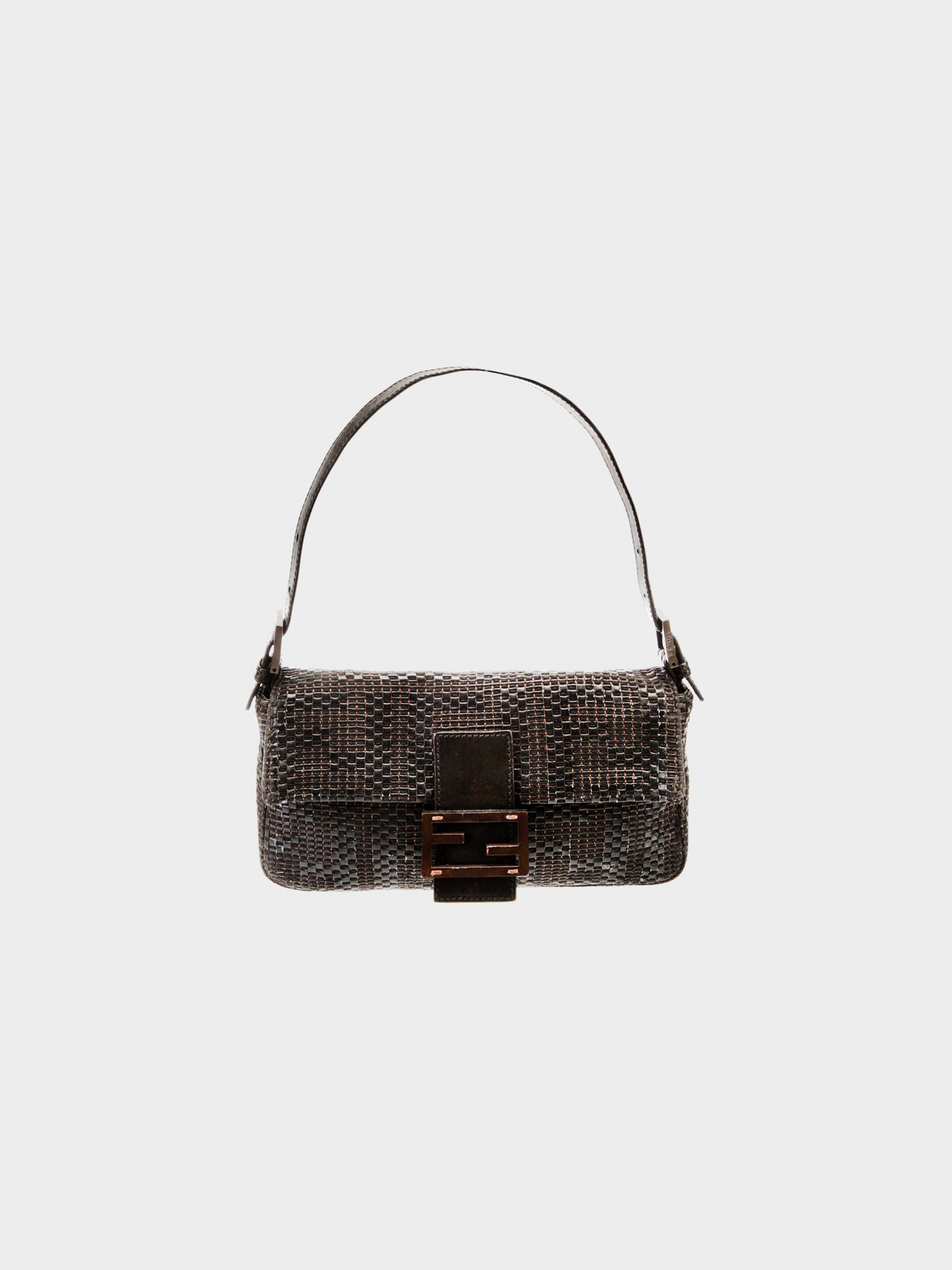 Fendi 2000s Brown Baguette Leather One-Shoulder Bag