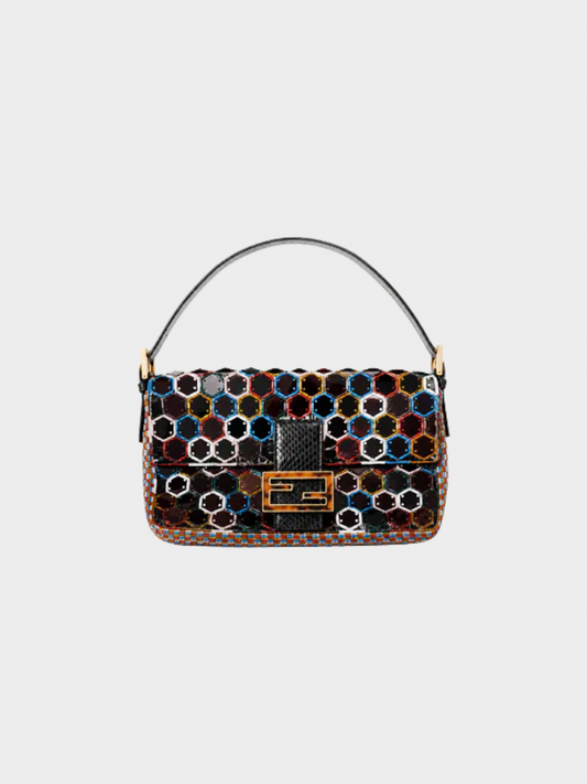 Fendi 2000s Mirror Mosaic Baguette Bag