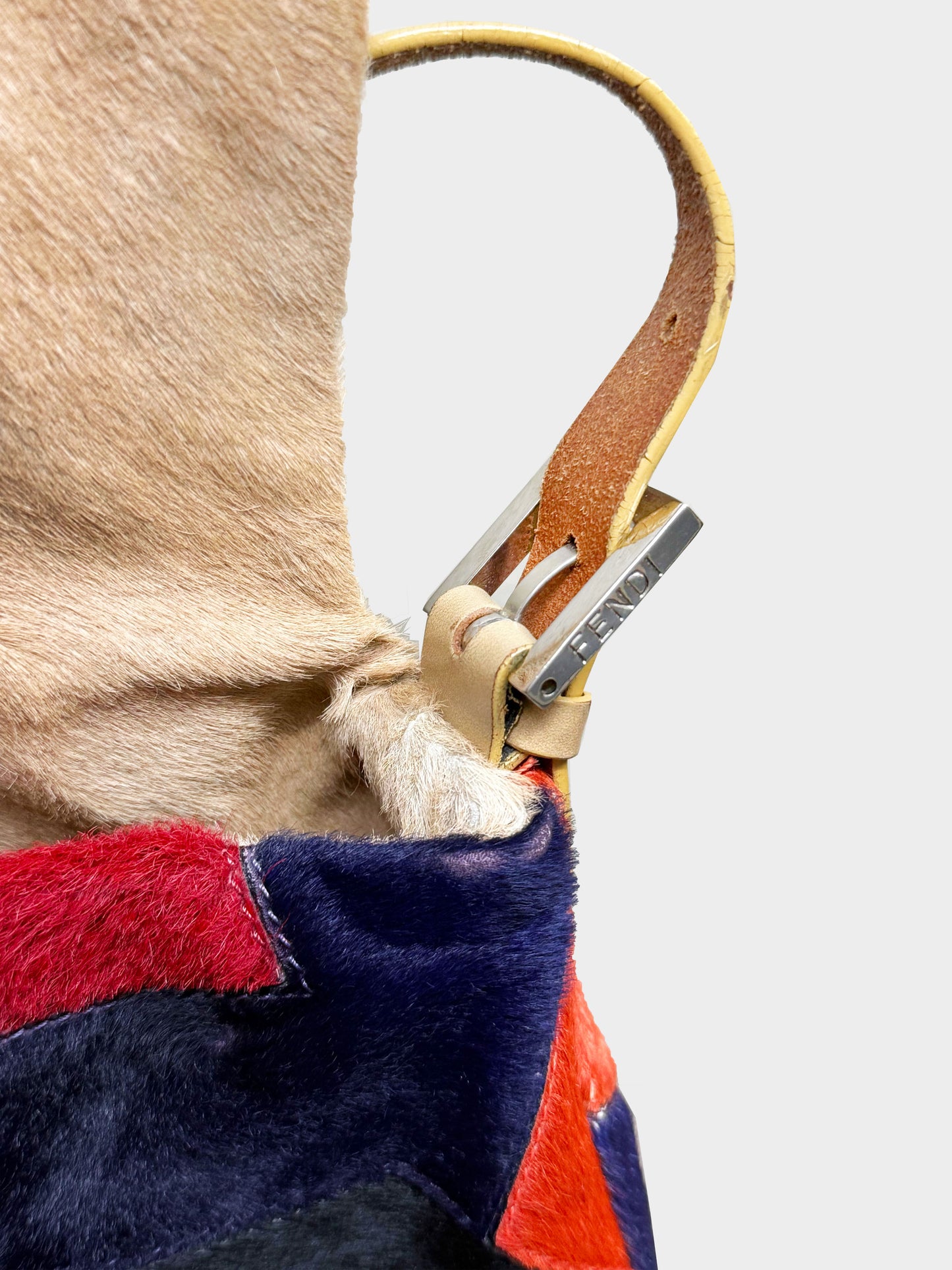 Fendi 2000s Multicolor Patchwork Ponyhair Mamma Baguette