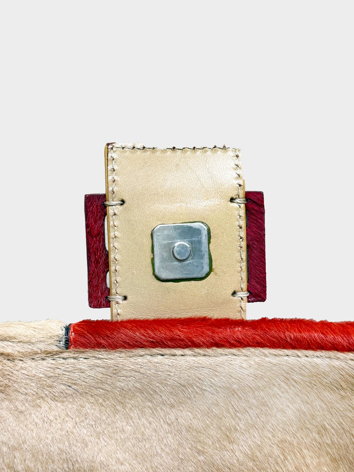 Fendi 2000s Multicolor Patchwork Ponyhair Mamma Baguette