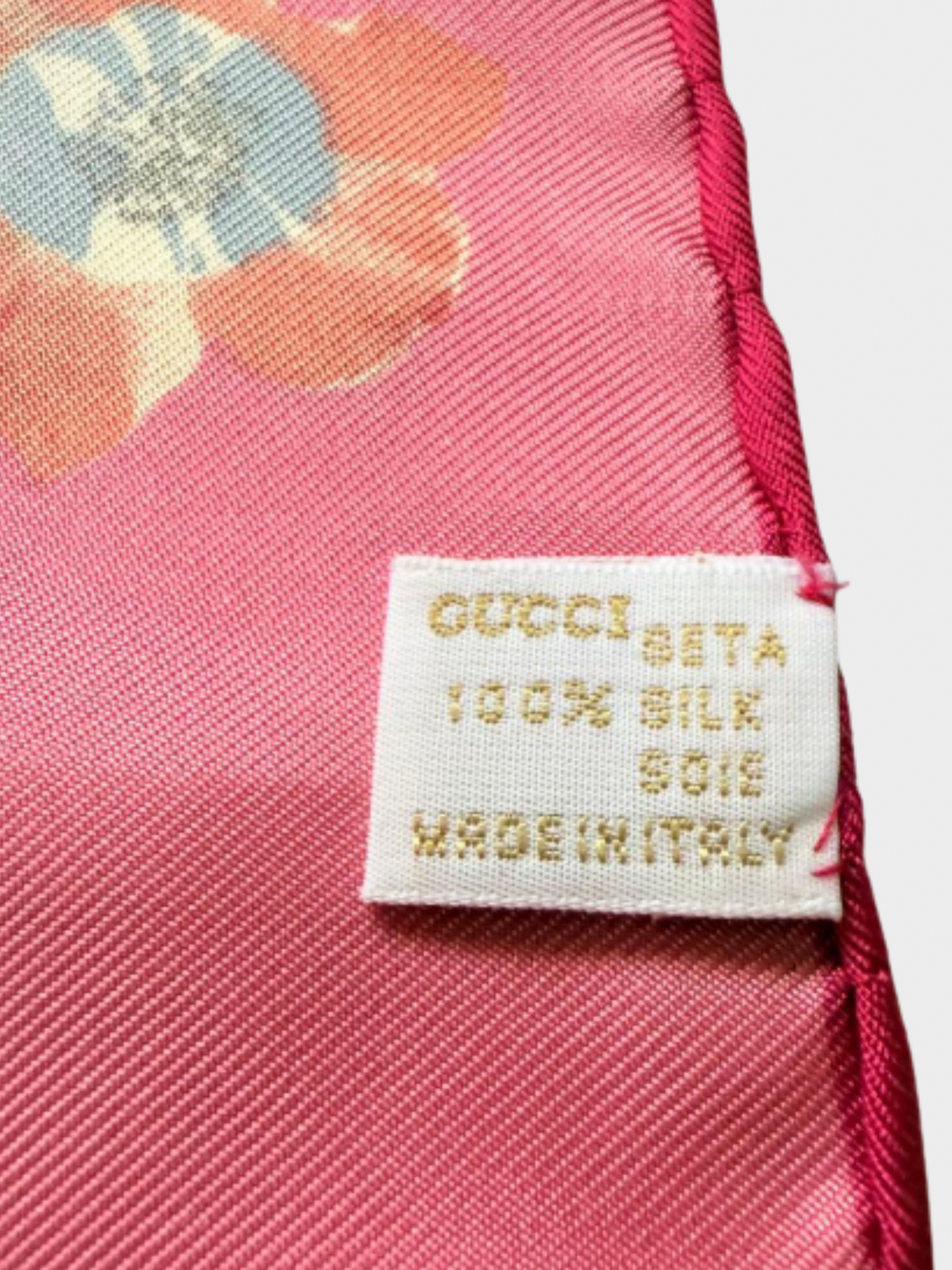 Gucci 2010s Pink Silk Floral Scarf