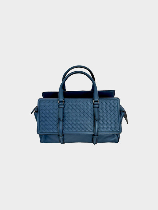 Bottega Veneta 2015 Blue Monaco Intrecciato Bag