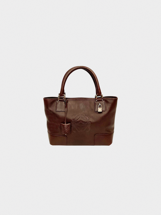 Loewe 2000s Brown Anagram Leather Bag