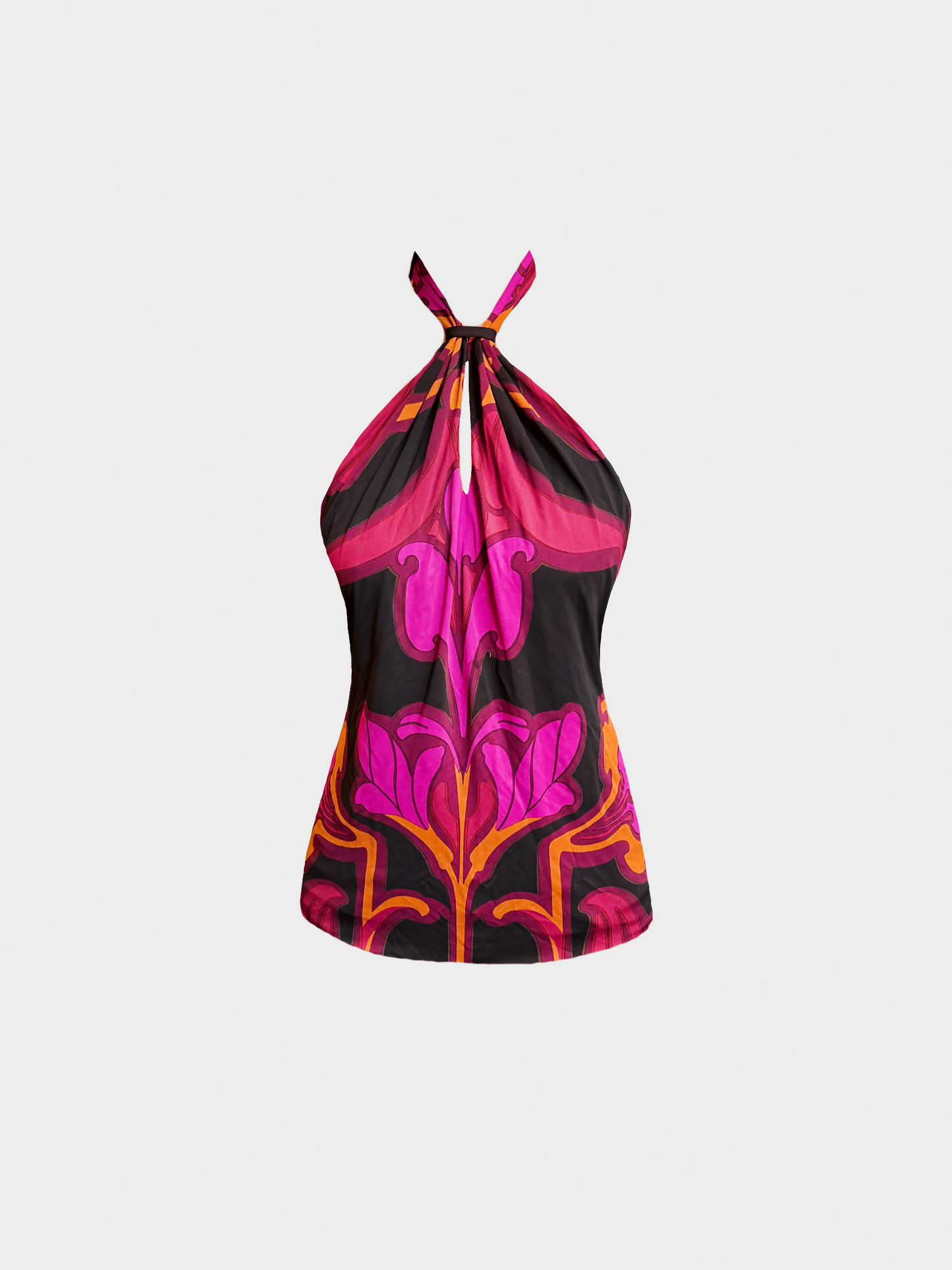 Gucci SS 2014 Multicoloured Graphic Printed Halter Top