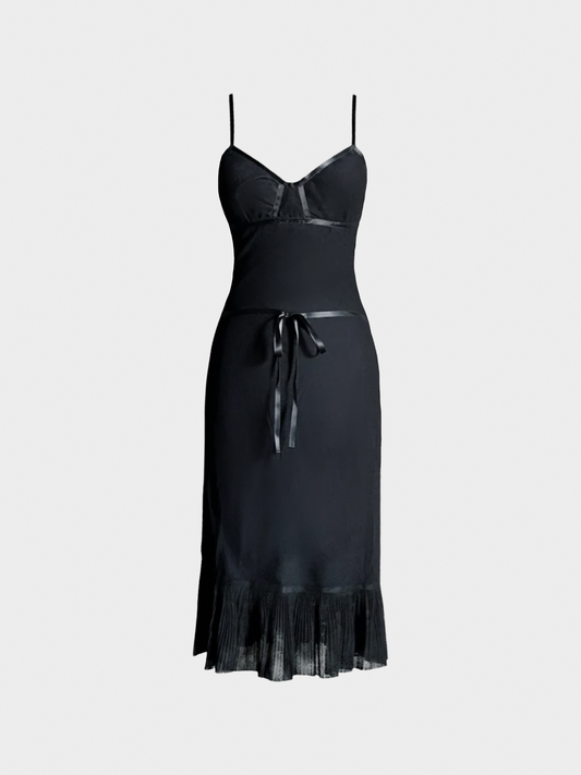 Gucci FW 2002 Black Tulle Midi Dress