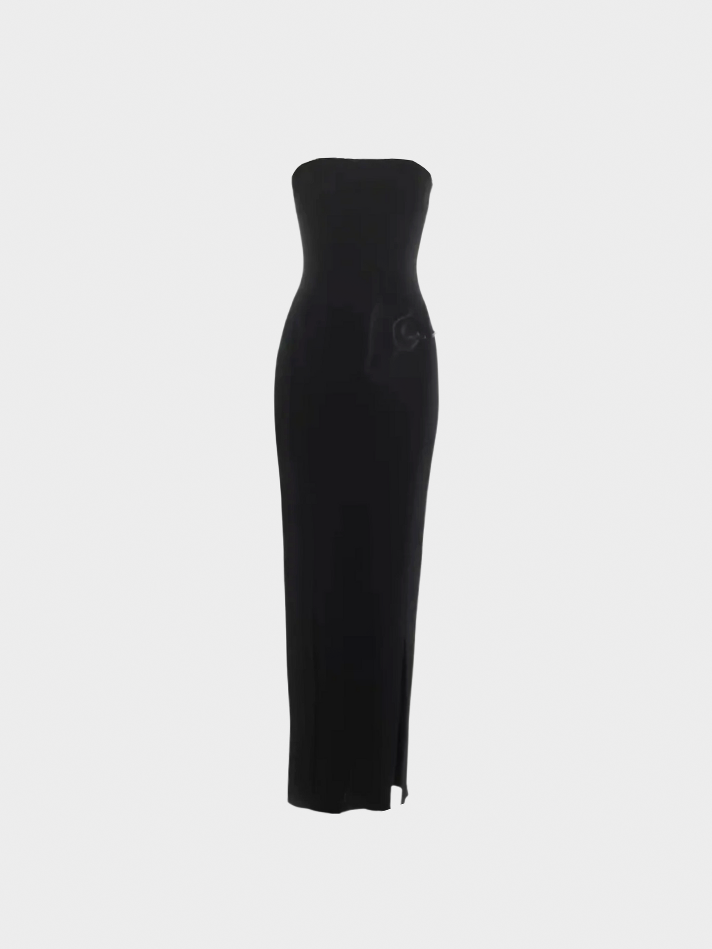 Gucci by Tom Ford 1998 Black Strapless Logo Belt Gown