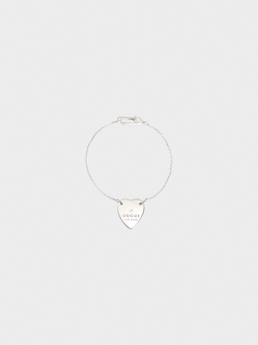 Gucci 2000s Silver 925 Heart Bracelet