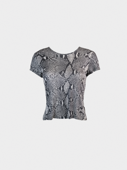 Gucci by Tom Ford SS 2000 Black White Snake Print Shirt