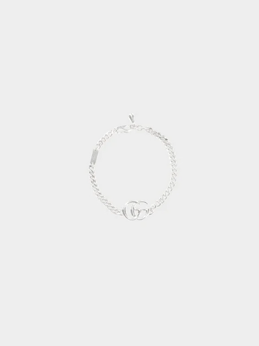 Gucci 2000s Silver GG Pendant Bracelet