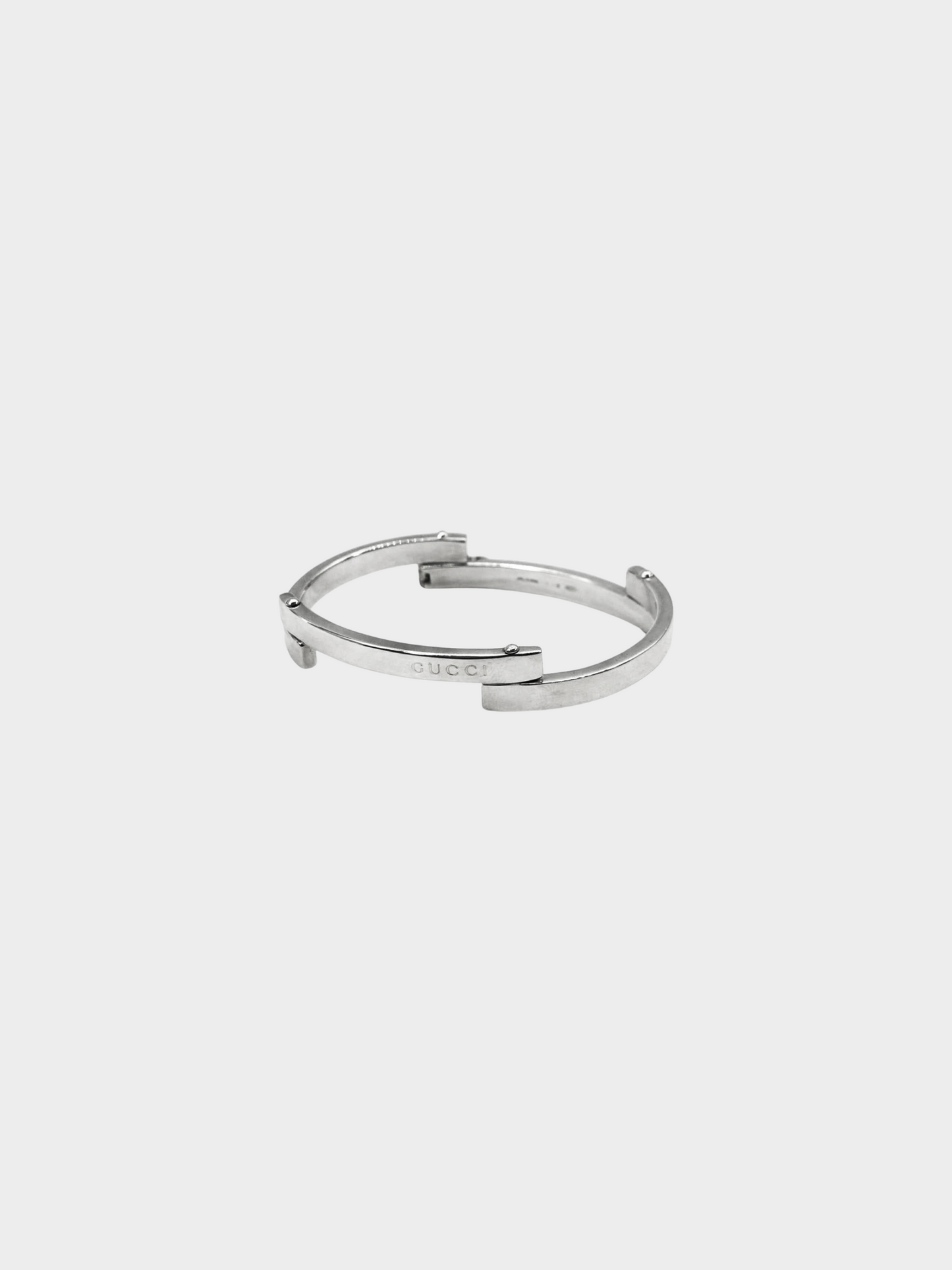 Gucci 2000s Silver Gucci Engraved Bracelet
